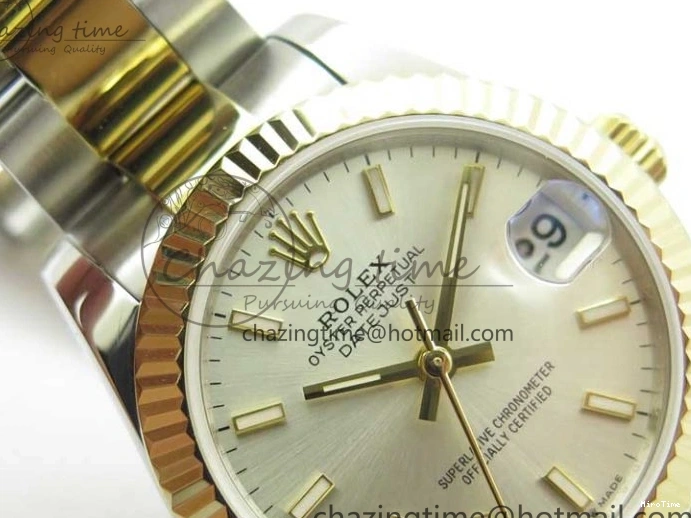 MiroTime 0506 Datejust 31mm 278273 SS YG BP Maker Best Edition Silver Sticks Markers Dial on SS YG Oyster Bracelet QuickDry 2712